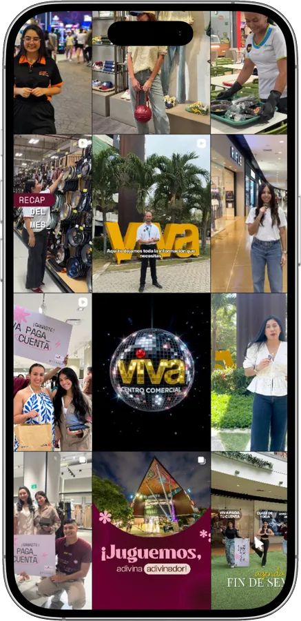 Grille Instagram centre commercial